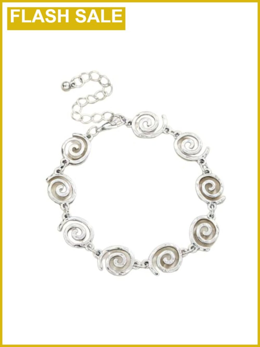 Adjustable Spiral Link Chain Bracelet Textured Metal Lobster Clasp